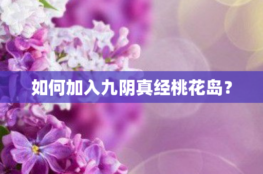 如何加入九阴真经桃花岛图片