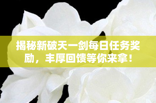 揭秘新破天一剑每日任务奖励图片