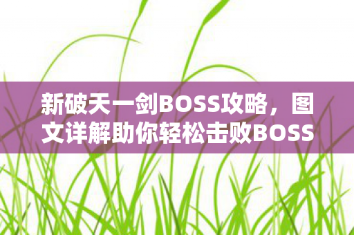 图文详解助你轻松击败BOSS图片