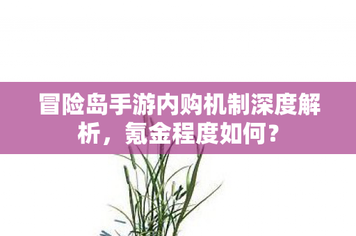 冒险岛手游内购机制深度解析图片