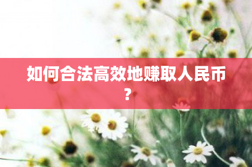 如何合法高效地赚取人民币图片
