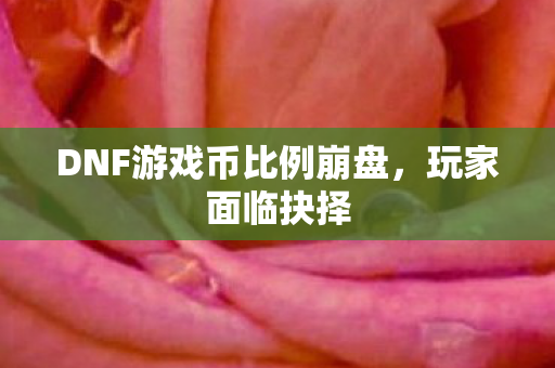 DNF游戏币比例崩盘图片