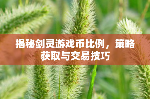揭秘剑灵游戏币比例图片