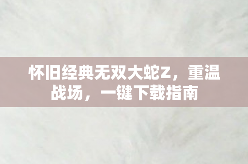 怀旧经典无双大蛇Z图片