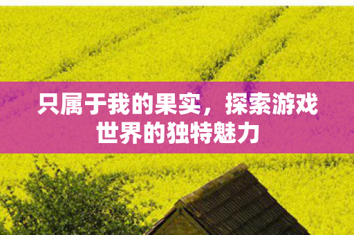 只属于我的果实,探索游戏世界的独特魅力 只属于我的果实,探索游戏世界的独特魅力