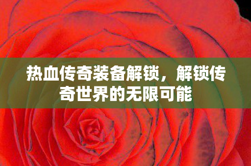解锁传奇世界的无限可能图片
