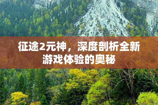 深度剖析全新游戏体验的奥秘图片