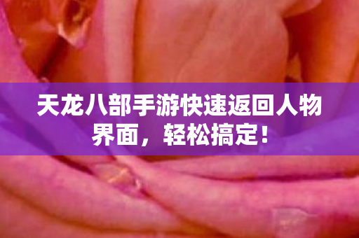 天龙八部手游快速返回人物界面图片