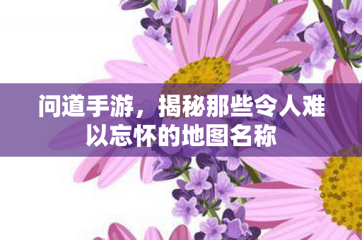 问道手游，揭秘那些令人难以忘怀的地图名称