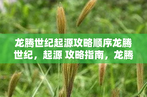 龙腾世纪起源攻略顺序龙腾世纪图片
