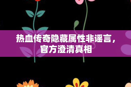 热血传奇隐藏属性非谣言图片