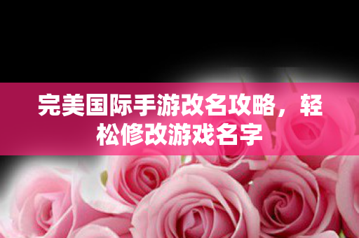 完美国际手游改名攻略图片