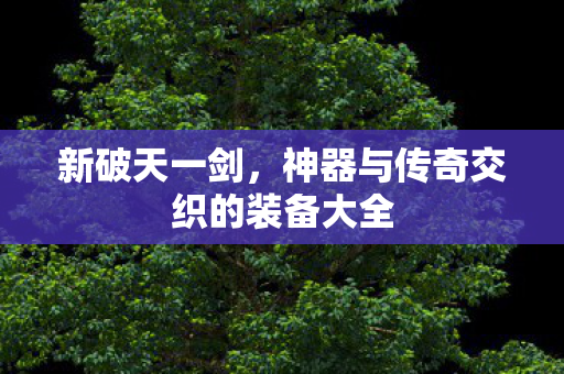 神器与传奇交织的装备大全图片