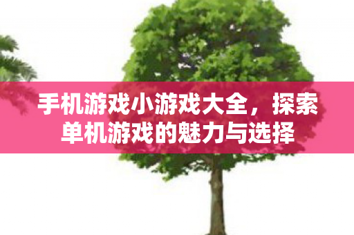 手机游戏小游戏大全,探索单机游戏的魅力与选择 手机游戏小游戏大全,探索单机游戏的魅力与选择