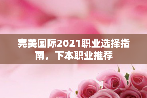完美国际2021职业选择指南图片