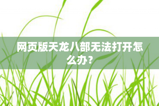 网页版天龙八部无法打开怎么办图片