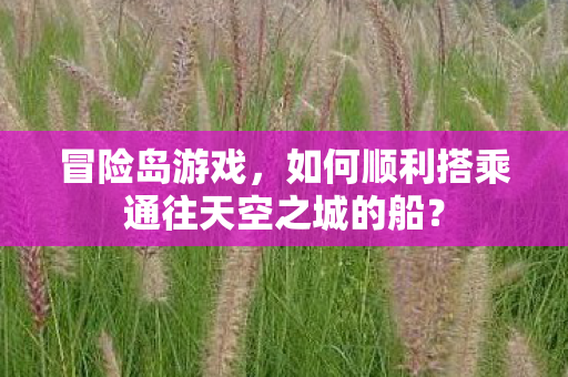 如何顺利搭乘通往天空之城的船图片