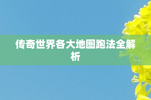 传奇世界各大地图跑法全解析图片
