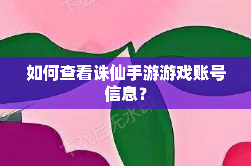 如何查看诛仙手游游戏账号信息图片