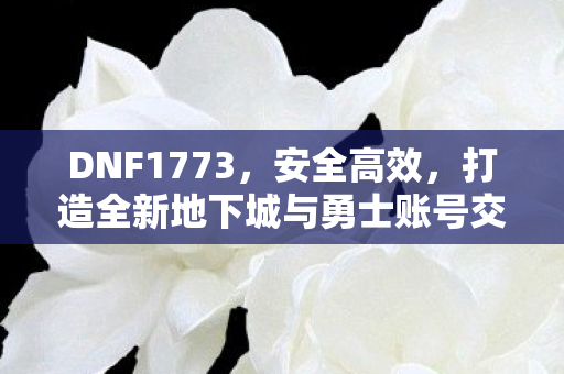 打造全新地下城与勇士账号交易体验图片