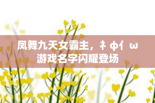 凤舞九天女霸主，礻φ亻ω游戏名字闪耀登场
