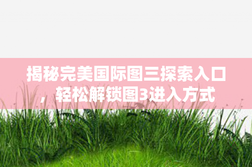 揭秘完美国际图三探索入口图片