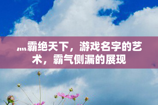 灬霸绝天下,游戏名字的艺术,霸气侧漏的展现 灬霸绝天下,游戏名字的艺术,霸气侧漏的展现
