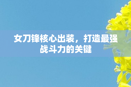 打造最强战斗力的关键图片