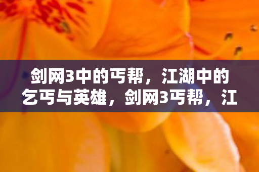 剑网3中的丐帮,江湖中的乞丐与英雄,剑网3丐帮,江湖中的乞丐与英雄 剑网3中的丐帮,江湖中的乞丐与英雄,剑网3丐帮,江湖中的乞丐与英雄