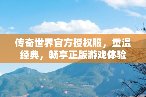 传奇世界官方授权服,重温经典,畅享正版游戏体验 传奇世界官方授权服,重温经典,畅享正版游戏体验