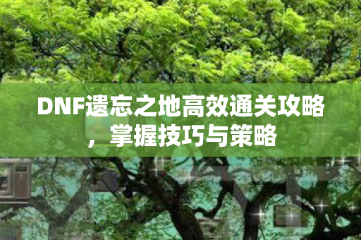 DNF遗忘之地高效通关攻略图片