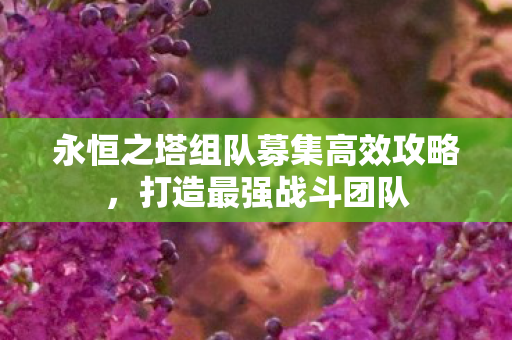 永恒之塔组队募集高效攻略图片