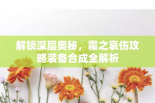 霜之哀伤攻略装备合成全解析图片