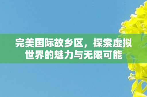 探索虚拟世界的魅力与无限可能图片