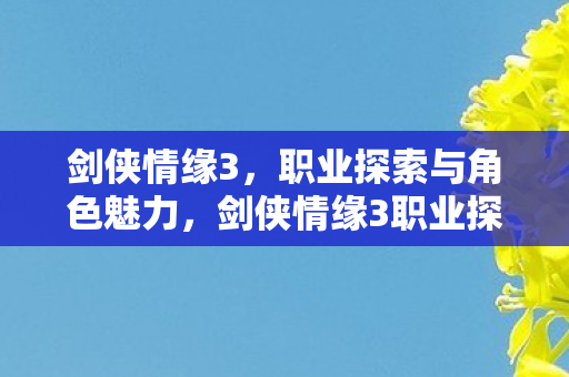 剑侠情缘3职业探索与角色魅力解析图片