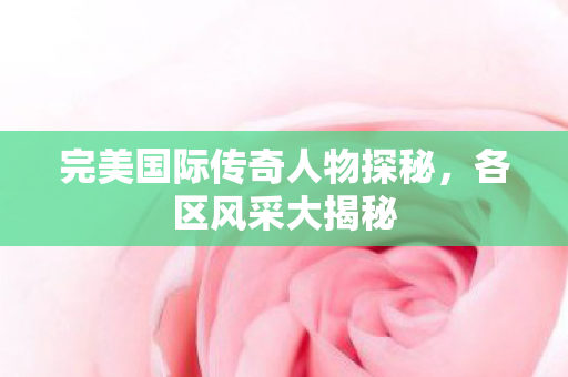 完美国际传奇人物探秘，各区风采大揭秘
