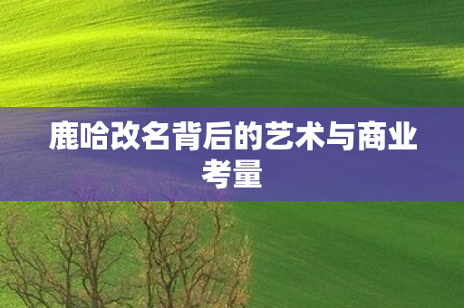 鹿哈改名背后的艺术与商业考量图片