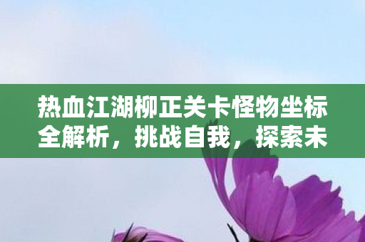 热血江湖柳正关卡怪物坐标全解析图片