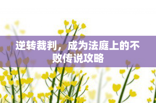 成为法庭上的不败传说攻略图片