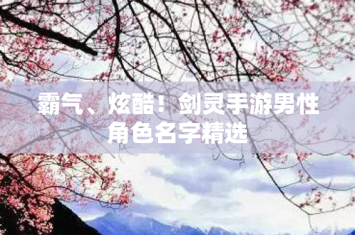 剑灵手游男性角色名字精选图片