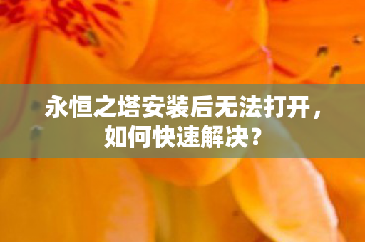 永恒之塔安装后无法打开图片