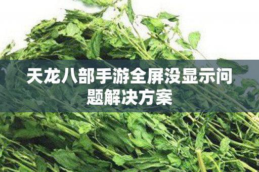 天龙八部手游全屏没显示问题解决方案图片