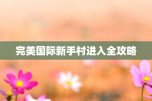 完美国际新手村进入全攻略图片