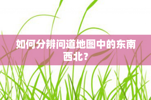 如何分辨问道地图中的东南西北图片