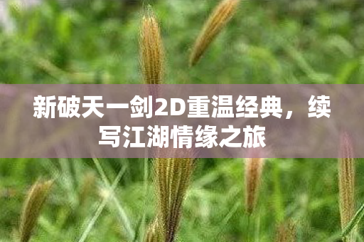 新破天一剑2D重温经典图片