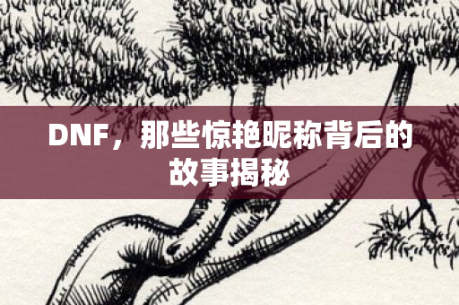 那些惊艳昵称背后的故事揭秘图片