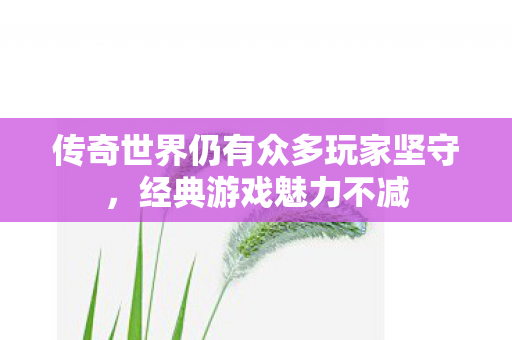 传奇世界仍有众多玩家坚守图片