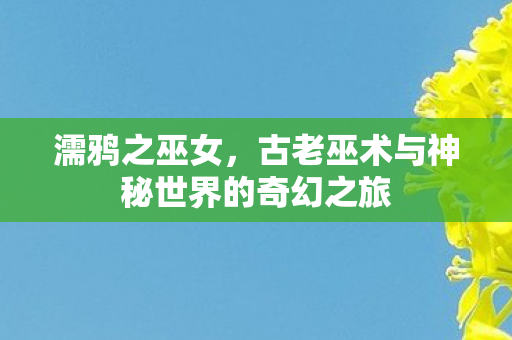 濡鸦之巫女，古老巫术与神秘世界的奇幻之旅