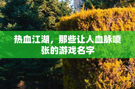 那些让人血脉喷张的游戏名字图片