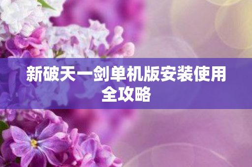 新破天一剑单机版安装使用全攻略图片